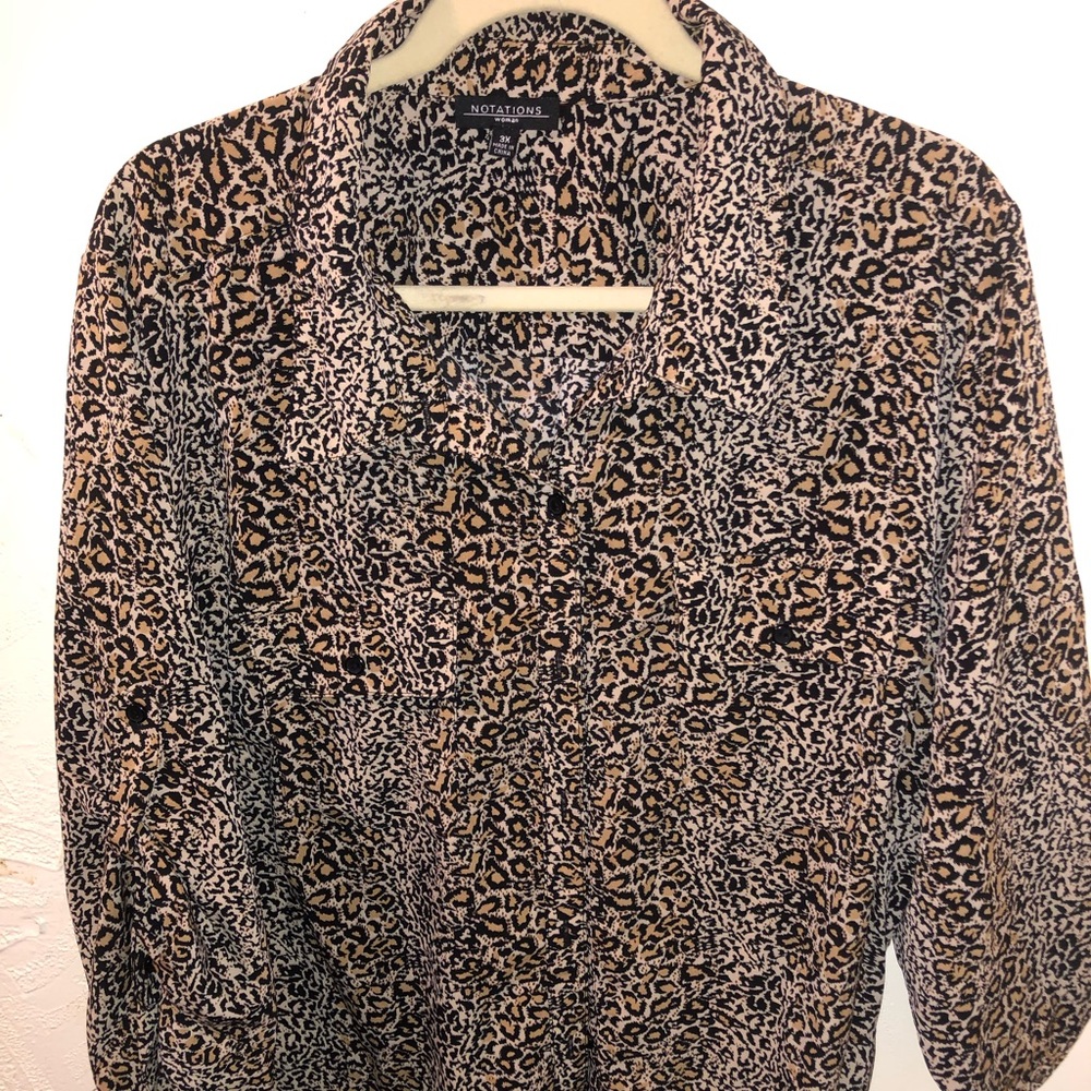 Used notations Cheetah blouse 3x